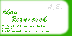 akos reznicsek business card